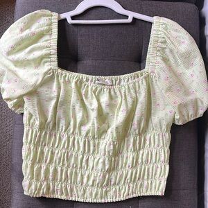 Elodie Lime green floral crop top. Gently worn.